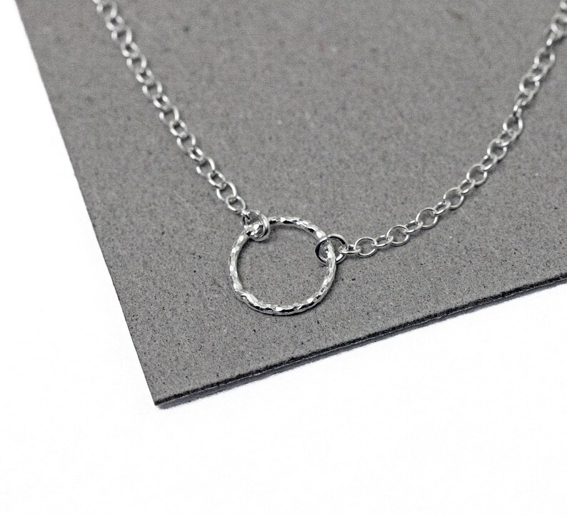 Tiny Circle Necklace in Sterling Silver Etsy