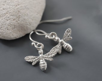 Sterling Silver Bee Earrings