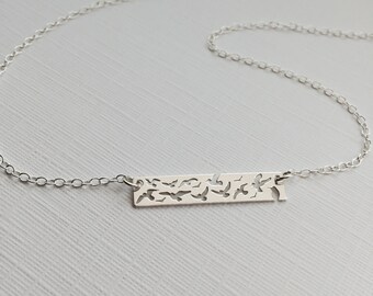 Sterling Silver Bird Bar Necklace