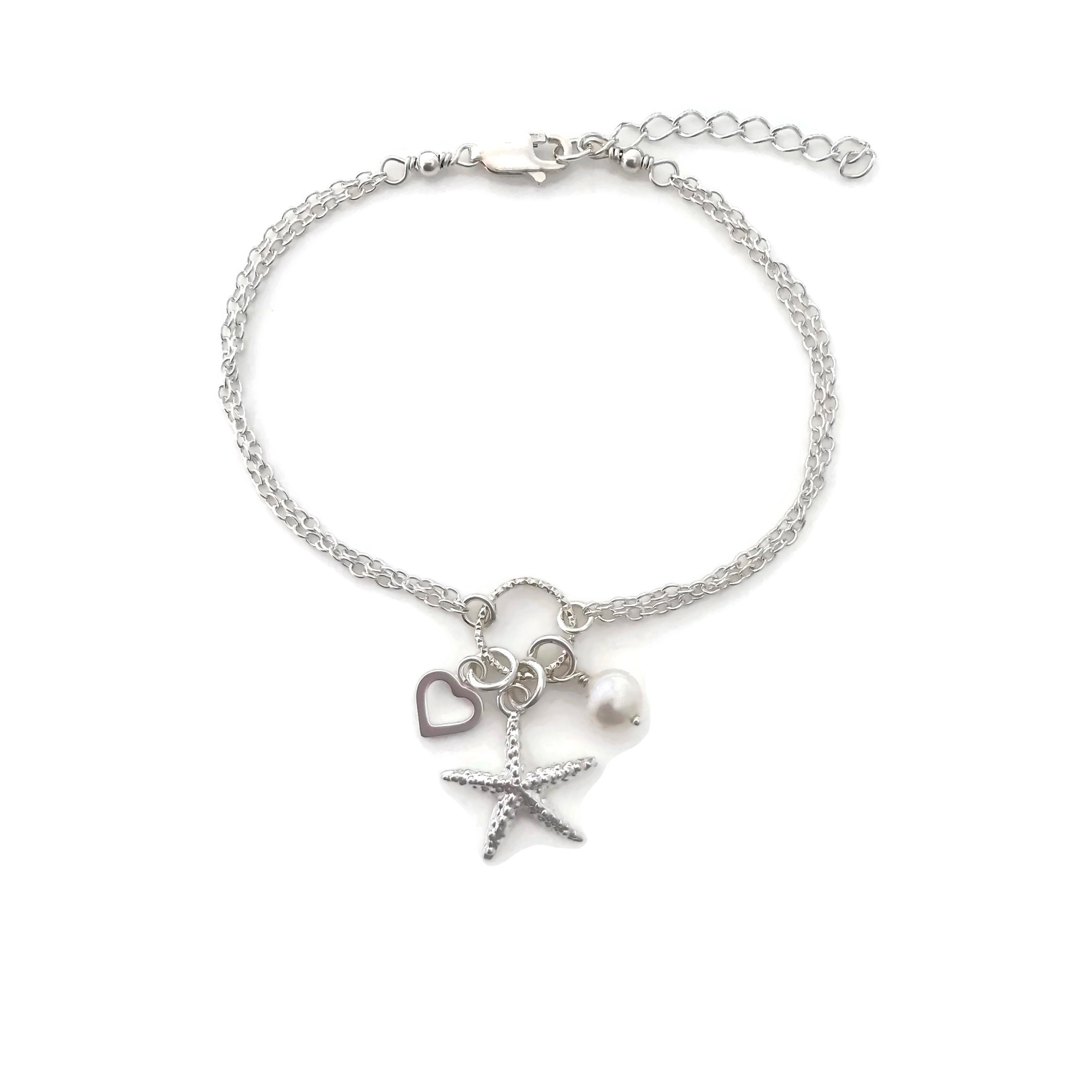 Starfish Bracelet in Sterling Silver Adjustable Starfish - Etsy UK
