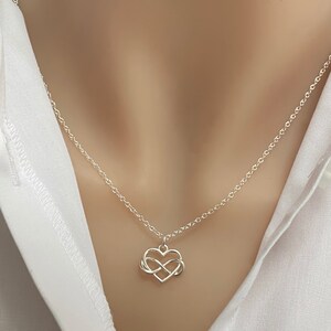 Sterling Silver Infinity Love Necklace Infinity Heart Necklace zdjęcie 2