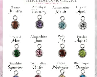 Sterling Silver CZ Birthstone Charm - Add on
