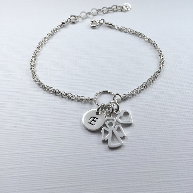 Sterling Silver Personalized Angel Bracelet Adjustable Etsy UK