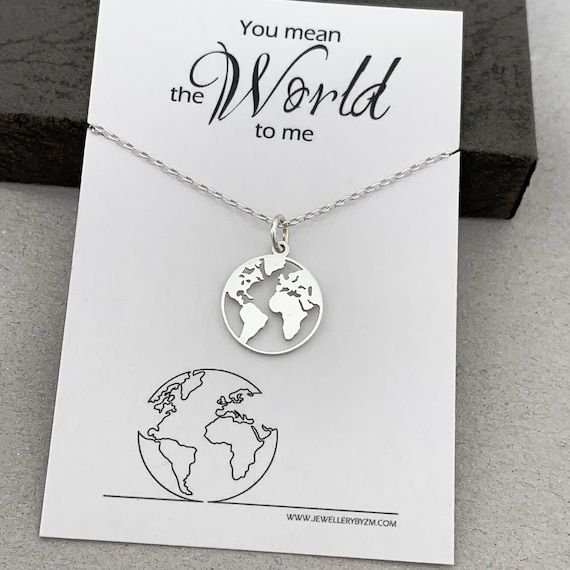 del Collar del Mundo en Plata De Collar del Mapa - Etsy México