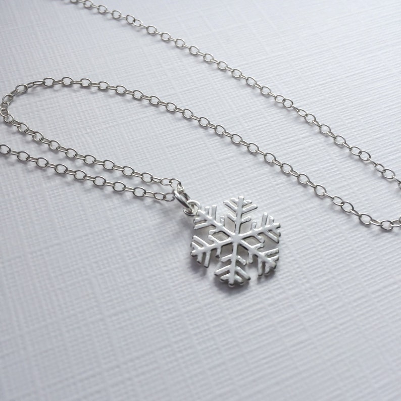 Snowflake Necklace in Sterling Silver Winter Wedding - Etsy UK