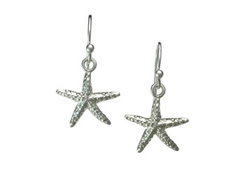 Sterling Silver Starfish Earrings - Silver, Rose Gold or Gold finish