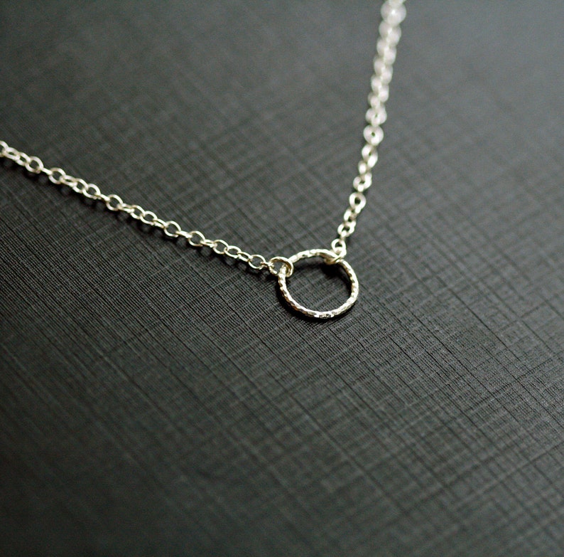 Karma Circle Necklace Eternity Necklace Tiny Circle Sterling Silver Necklace image 3