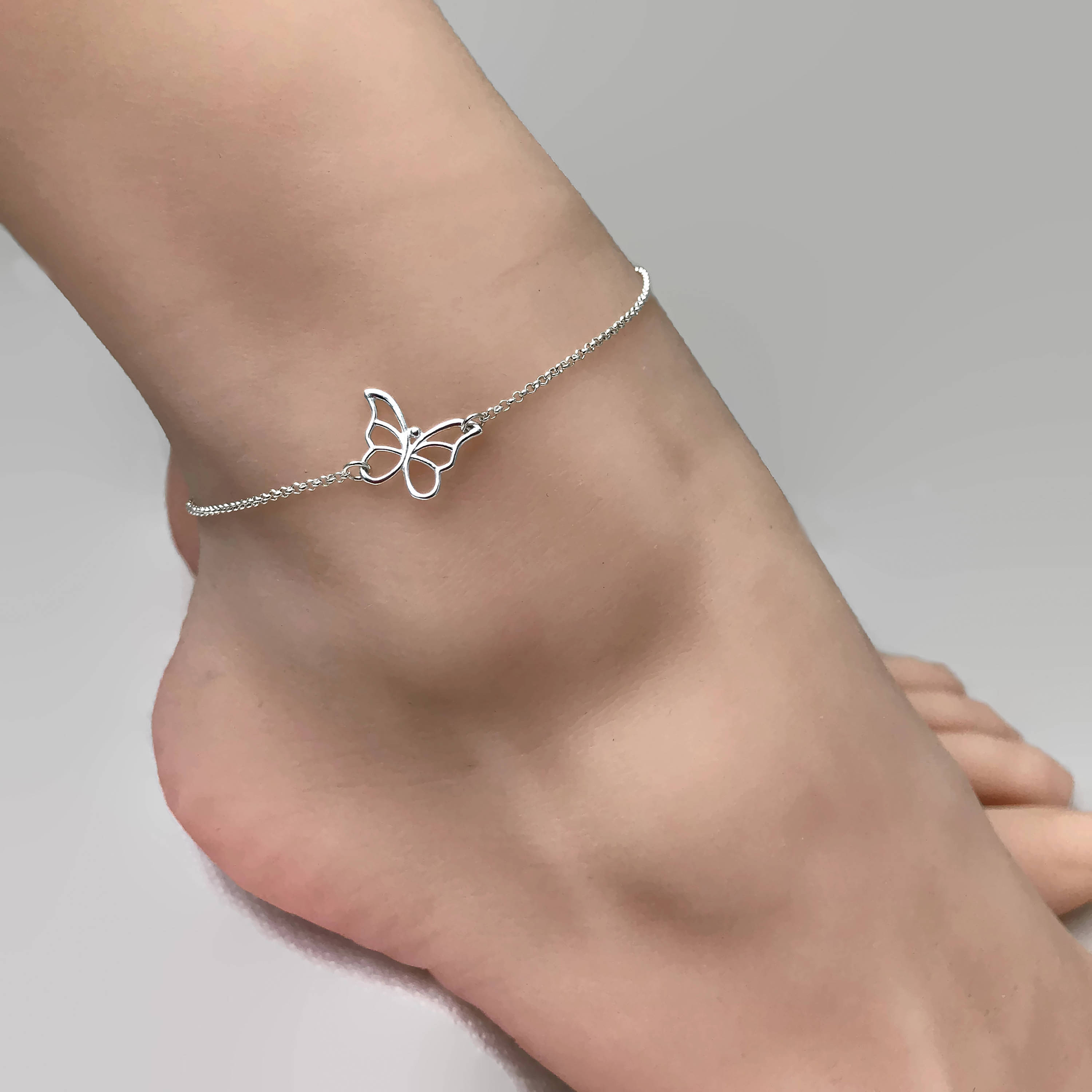 Buy Sterling Silver Butterfly Anklet Ankle Bracelet Sterling