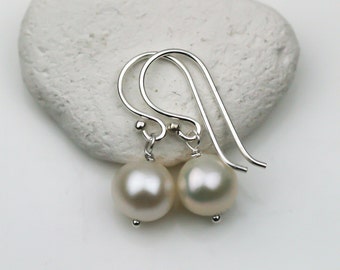 Freshwater Pearl Earrings in Sterling Silver, Gold or Rose Gold