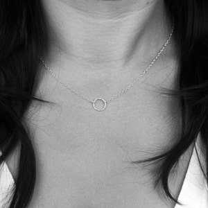 Karma Circle Necklace Eternity Necklace Tiny Circle Sterling Silver Necklace image 5