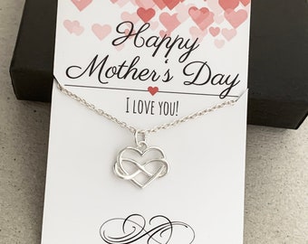 Mothers Day Gift - Sterling Silver Infinity Love Necklace - Personalised Necklace for Mum