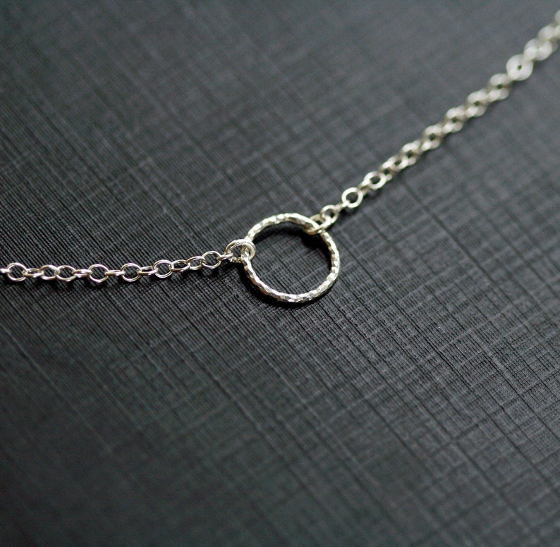 Tiny Circle Necklace in Sterling Silver Etsy