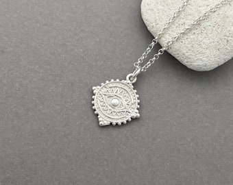 Sterling Silver Lucky Eye Necklace - Evil Eye Talisman Necklace