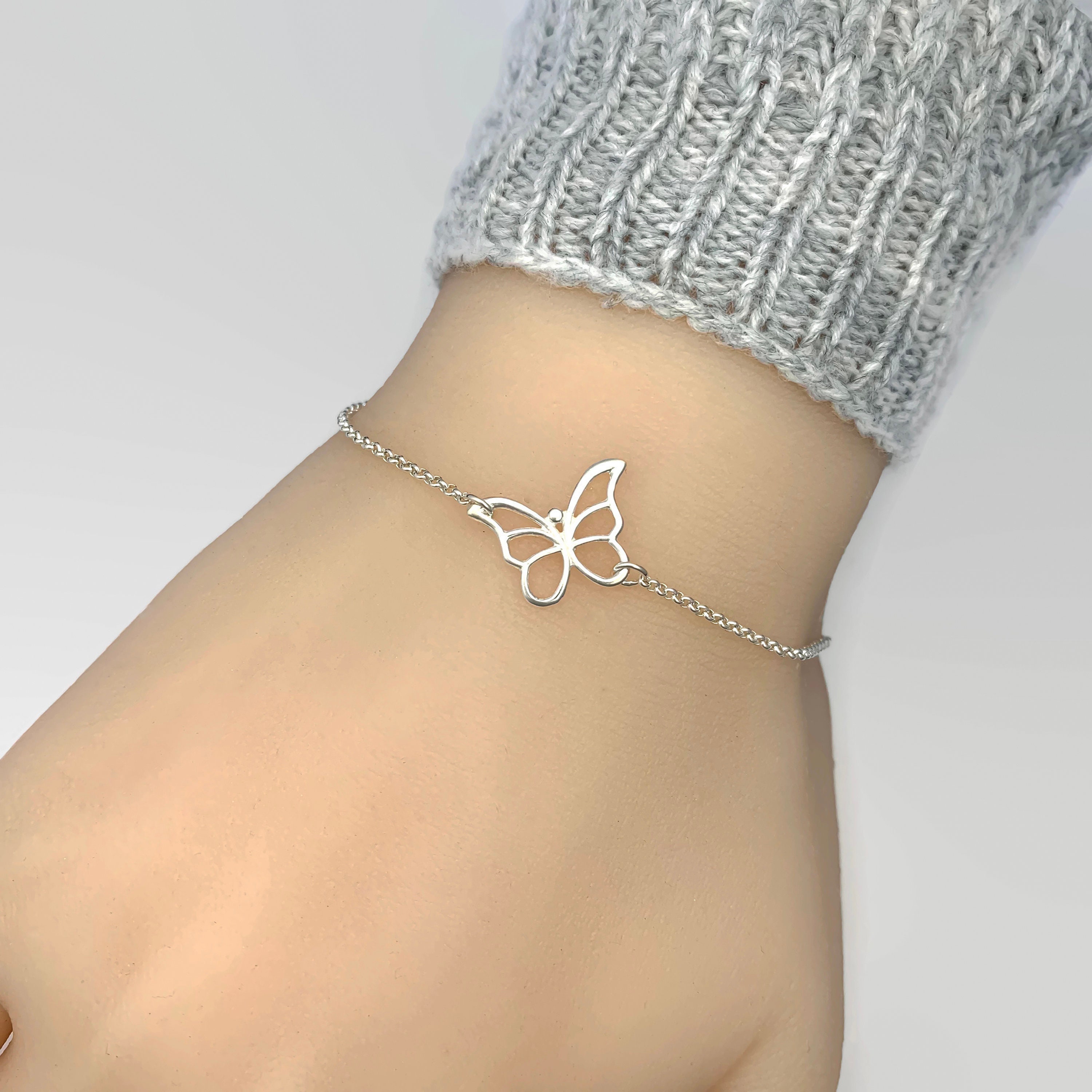 Sterling Silver Butterfly Bracelet 925 Sterling Silver Etsy