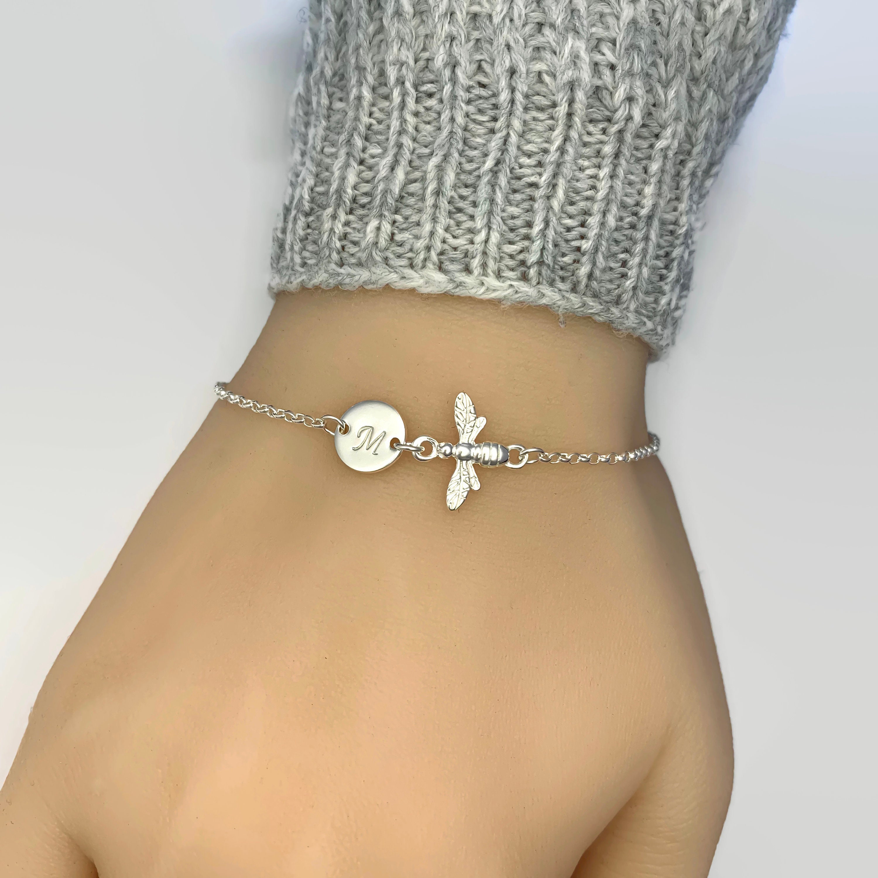 Sterling Silver Personalised Bee 