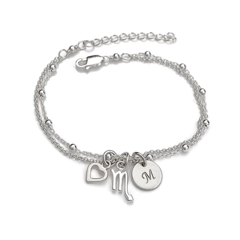 Personalized Zodiac Bracelet in Sterling Silver Adjustable Etsy
