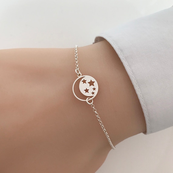 Sterling Silver Moon and Star Bracelets Sterling Silver Moon and Star Bracelets