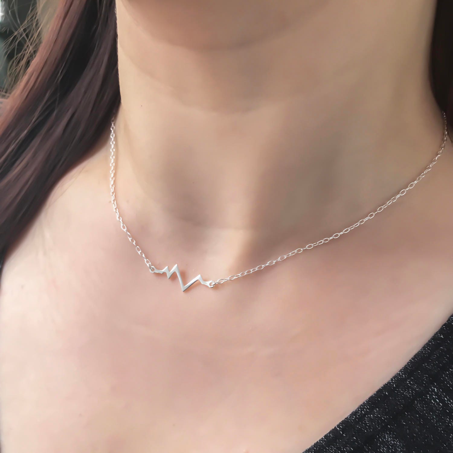 Heartbeat Jewelry Nurse Jewelry Heartbeat Pendant Nurse Necklace Silver Heartbeat Heartbeat Necklace Charm Jewelry EKG Necklace
