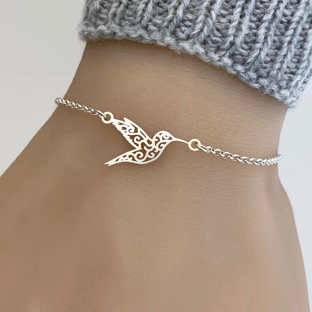 Sterling Silver Hummingbird Bracelet Etsy