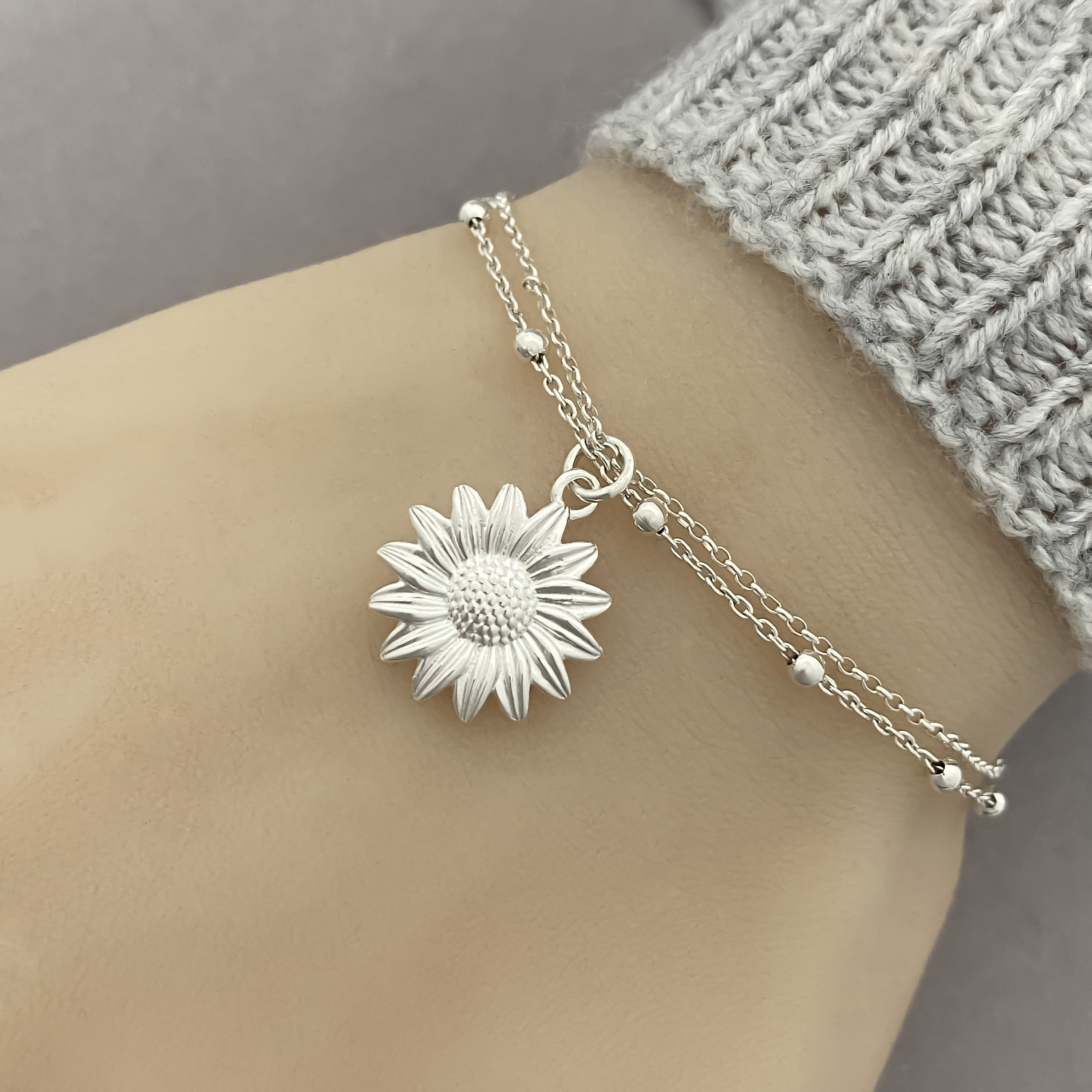 Sunflower on sale silver bracelet