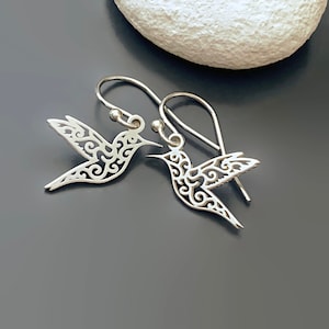 Sterling Silver Hummingbird Earrings