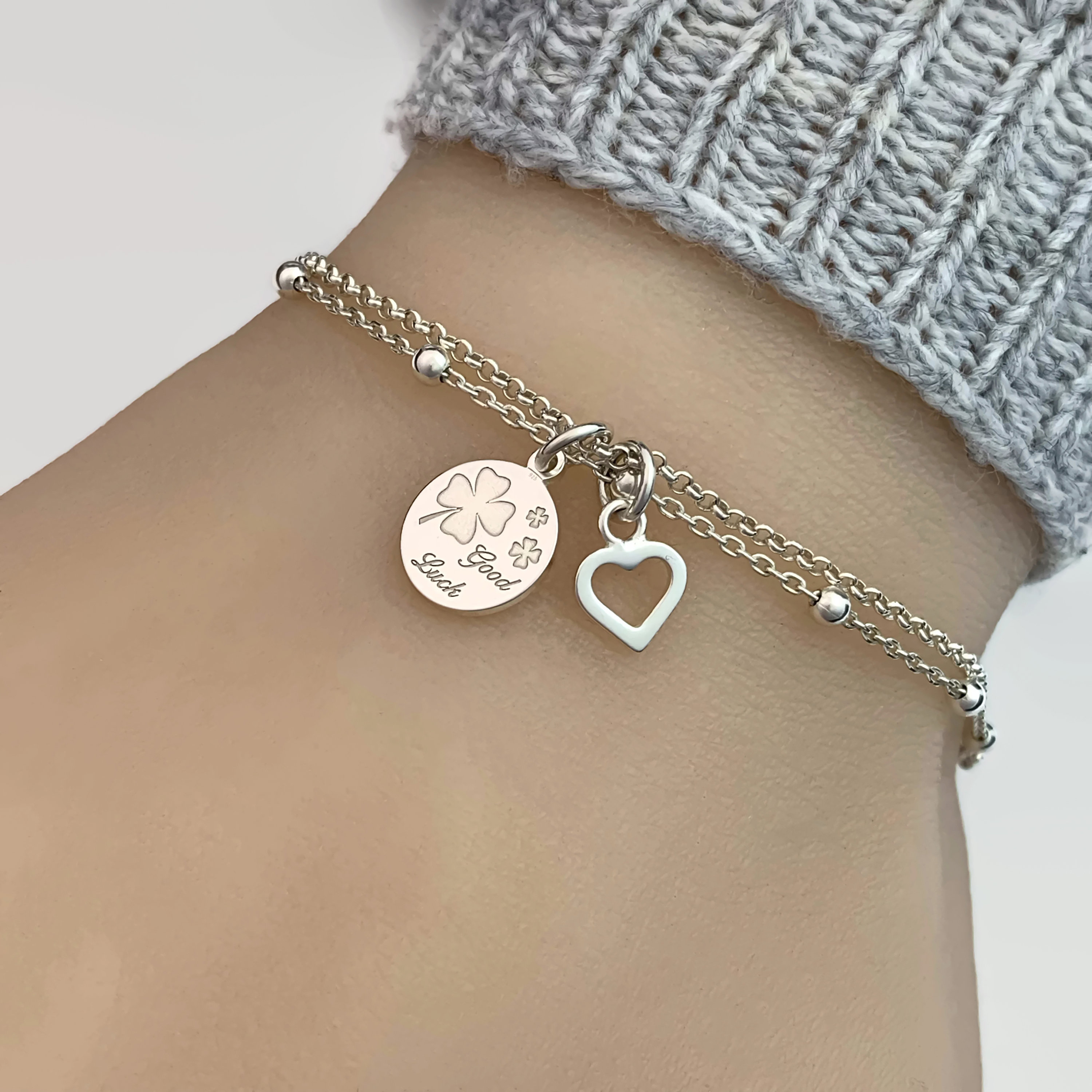 Star Sparkling Silver Chain Bracelet