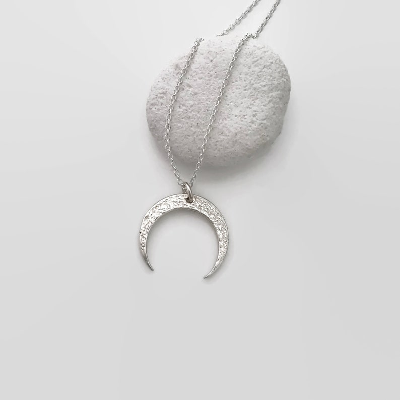 croissant de lune cha/îne argent bijoux boho collier lune collier empilable Collier croissant de lune argent 925 bijoux lune