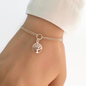 Sterling Silver Tree of Life Bracelet Adjustable Bracelet image 1