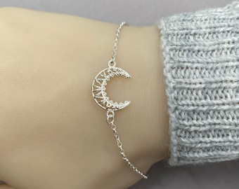 Sterling Silver Moon Bracelet