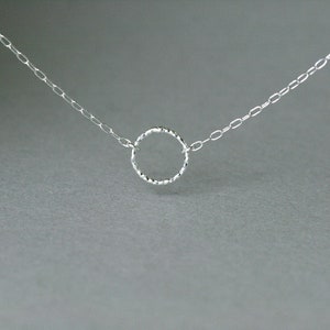 Karma Circle Necklace Eternity Necklace Tiny Circle Sterling Silver Necklace image 2