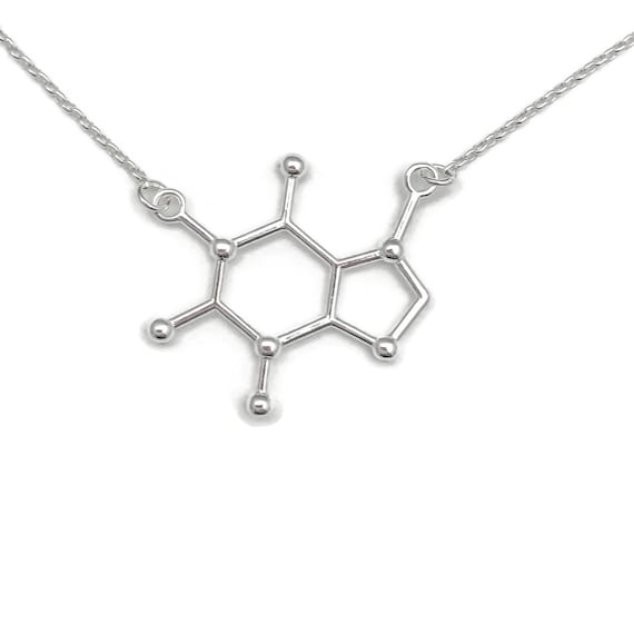 Sterling Silver Caffeine Bracelet Caffeine Molecule Chemistry Jewellery Science Jewellery