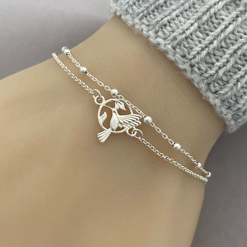 Sterling Silver Hummingbird Bracelet Etsy