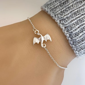Delicate Sterling Silver Dragon Bracelet or Anklet