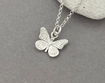 Delicate Sterling Silver Butterfly Pendant Necklace - Elegant Everyday Jewellery Gift for Women