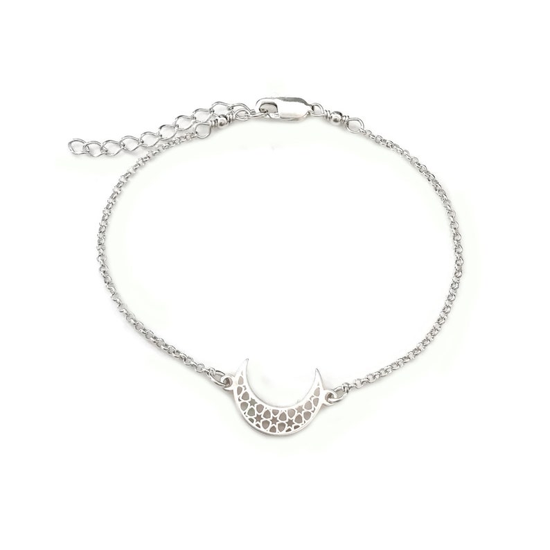 Sterling Silver Crescent Moon Bracelet