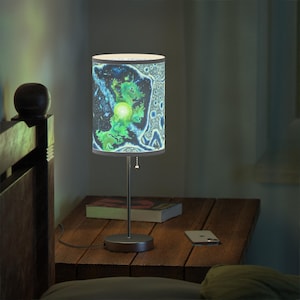 Cosmic Neuron Art Table Lamp, Blue Decor Lighting for Home, Unique Gift for Housewarming, Modern Nightstand Lamp, Weird Artistic Room Decor