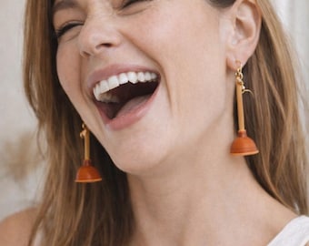 Hangoorbellen mini-plunjer, cadeau-sieraden grappig grapje