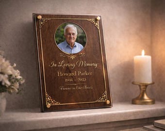 In Loving Memory Photo Tribute Plaque, Personalized Sympathy Gift, Custom Remembrance Wall Art
