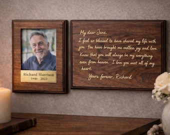 Custom Handwriting Memorial Plaque, Engraved Handwritten Message, Personalized In Loving Memory Gift