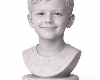 Custom Bust From Photo, Personalized Portrait Sculpture, 3D Printed Head Statue, Memorial Sculpture Gift