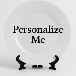 Personalized 8-Inch Ceramic Plate with Stand – Custom Photo Gift or Keepsake