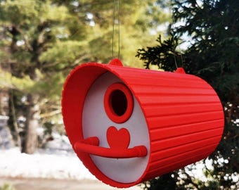 Heart Birdhouse, Love Garden Decor, Hanging Outdoor Birdhouse, Romantic Yard Accent Gift