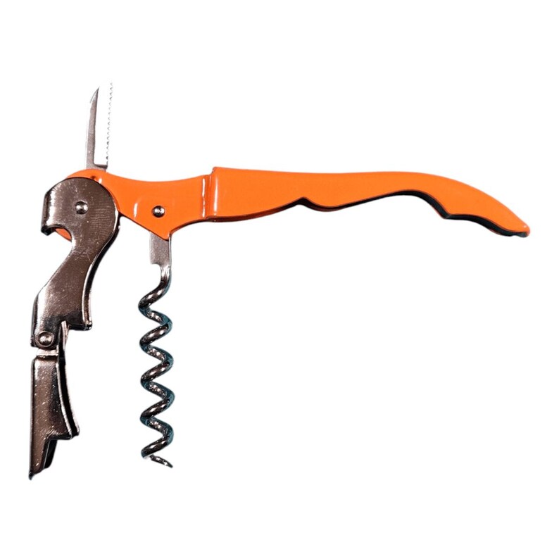 Personalized Wine Bottle Opener, Custom Engraved Corkscrew Gift, Wedding Favor, Anniversary Keepsake Orange