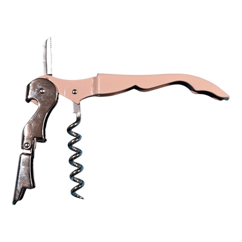 Personalized Wine Bottle Opener, Custom Engraved Corkscrew Gift, Wedding Favor, Anniversary Keepsake Dark Pink