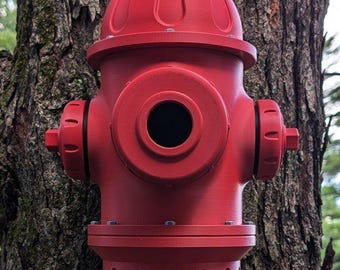 Fire Hydrant Birdhouse, Firefighter Gift, Hanging Garden Decor