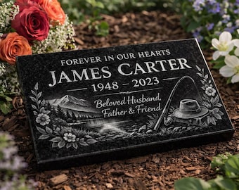 Personalized Granite Memorial Marker, Engraved Pet or Human Stone, Garden Remembrance Plaque