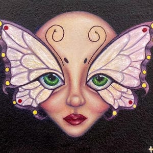 Butterfly Girl- handmade oil painting on premium canvas paper