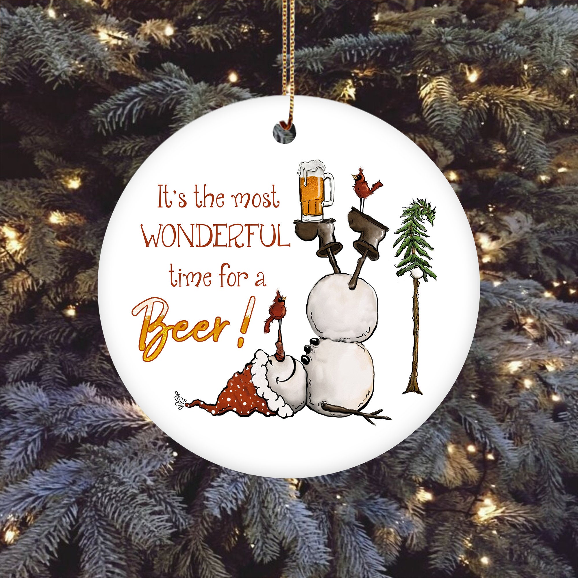 Christmas Beer Ornament, It's The Most Wonderful Time For A Beer