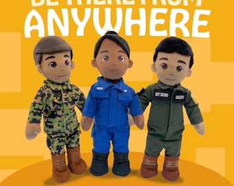 Recordable Military, Medical & First Responder Plush Daddy Doll, Mommy Doll - Custom Deployment Gift