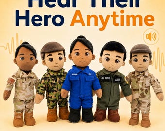 Puppe mit aufnahmebarer Militärvater-Stimme, Kuscheltier zum Trost für Kinder während des Einsatzes